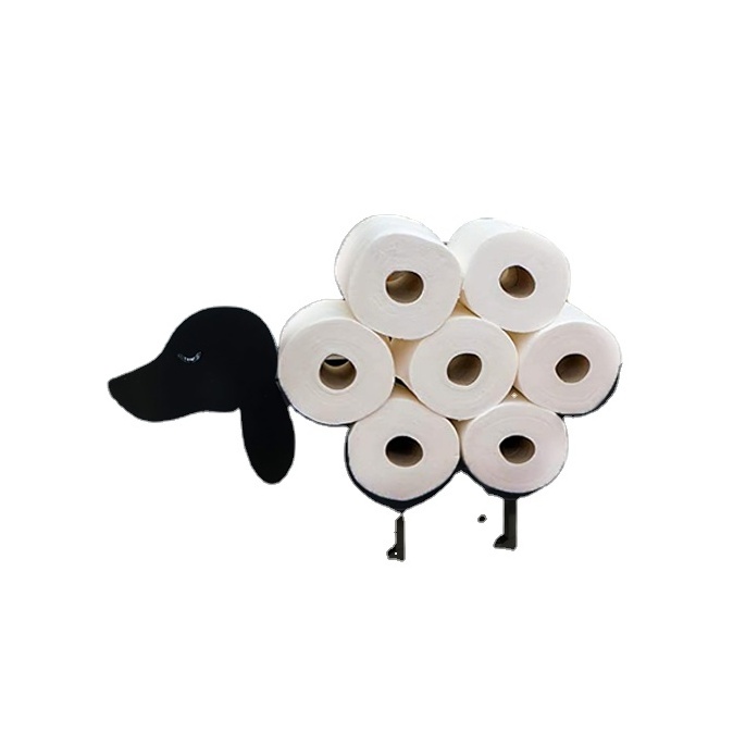 Funny Animal Sheep Design Black Kitchen Bathroom Accessories Tissue Toilet Roll Sheep Dog Cat Paper Holder Animal Paper Holder