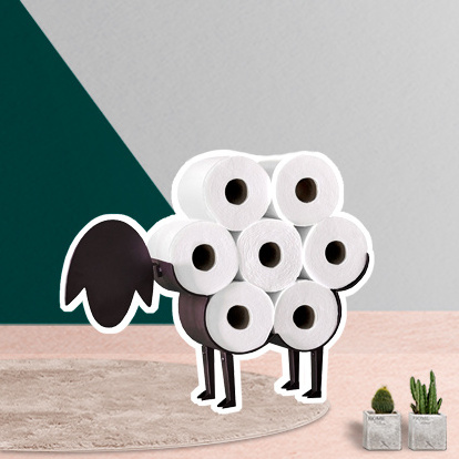 Funny Animal Sheep Design Black Kitchen Bathroom Accessories Tissue Toilet Roll Sheep Dog Cat Paper Holder Animal Paper Holder