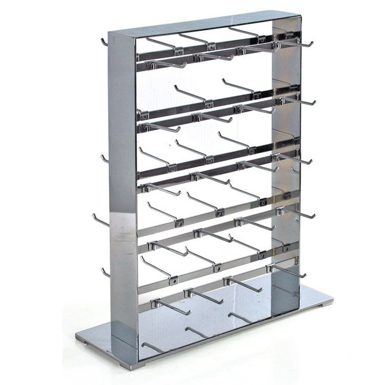 Counter top chrome finish metal candy hook stand food display rack