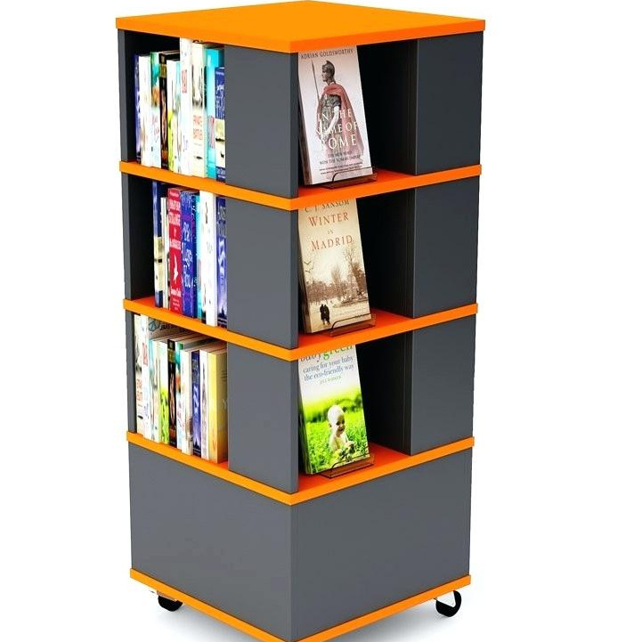 Personalized wooden book floor standing display shelf wood book display shelf