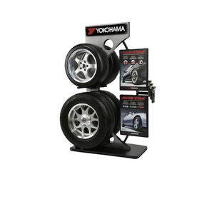 High quality custom car wheels tyre exhibition tire display stand for car accessories shop