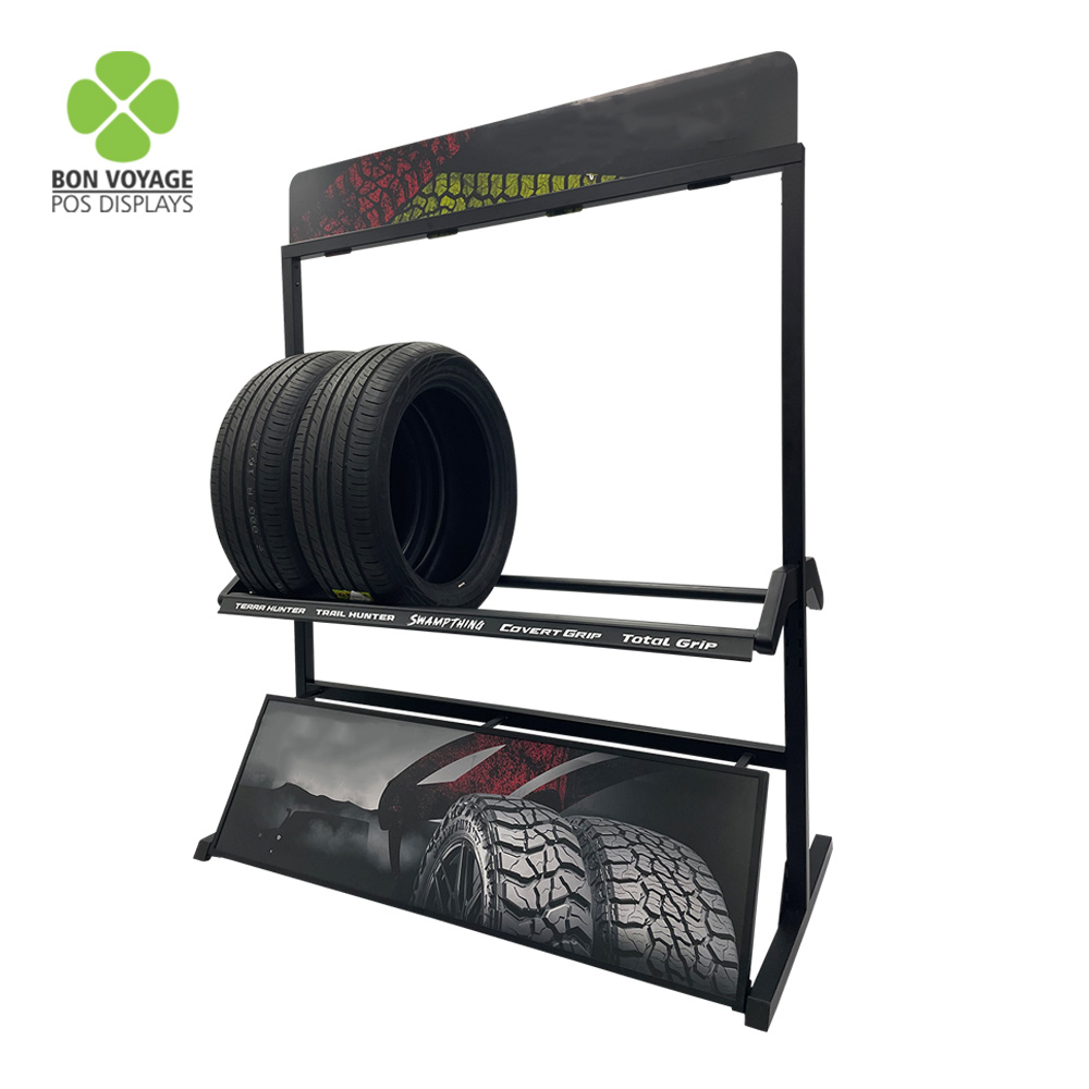 Retail truck car shop metal tyre tire stand wheel rim display rack