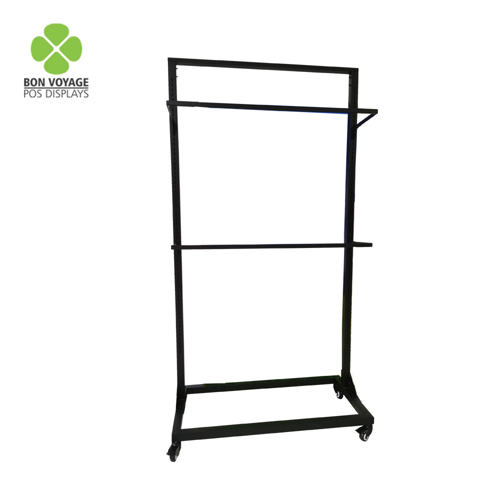 Retail Store Fixture Hanging Clothes Custom Shop Design Metal Clothing Dress Display Rack