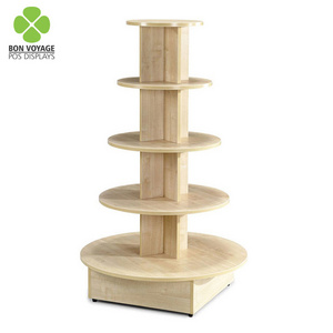 POS wooden floor clothing display stand