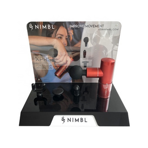 Retail store point of sales tabletop acrylic mini portable fascia massage gun lcd display stand