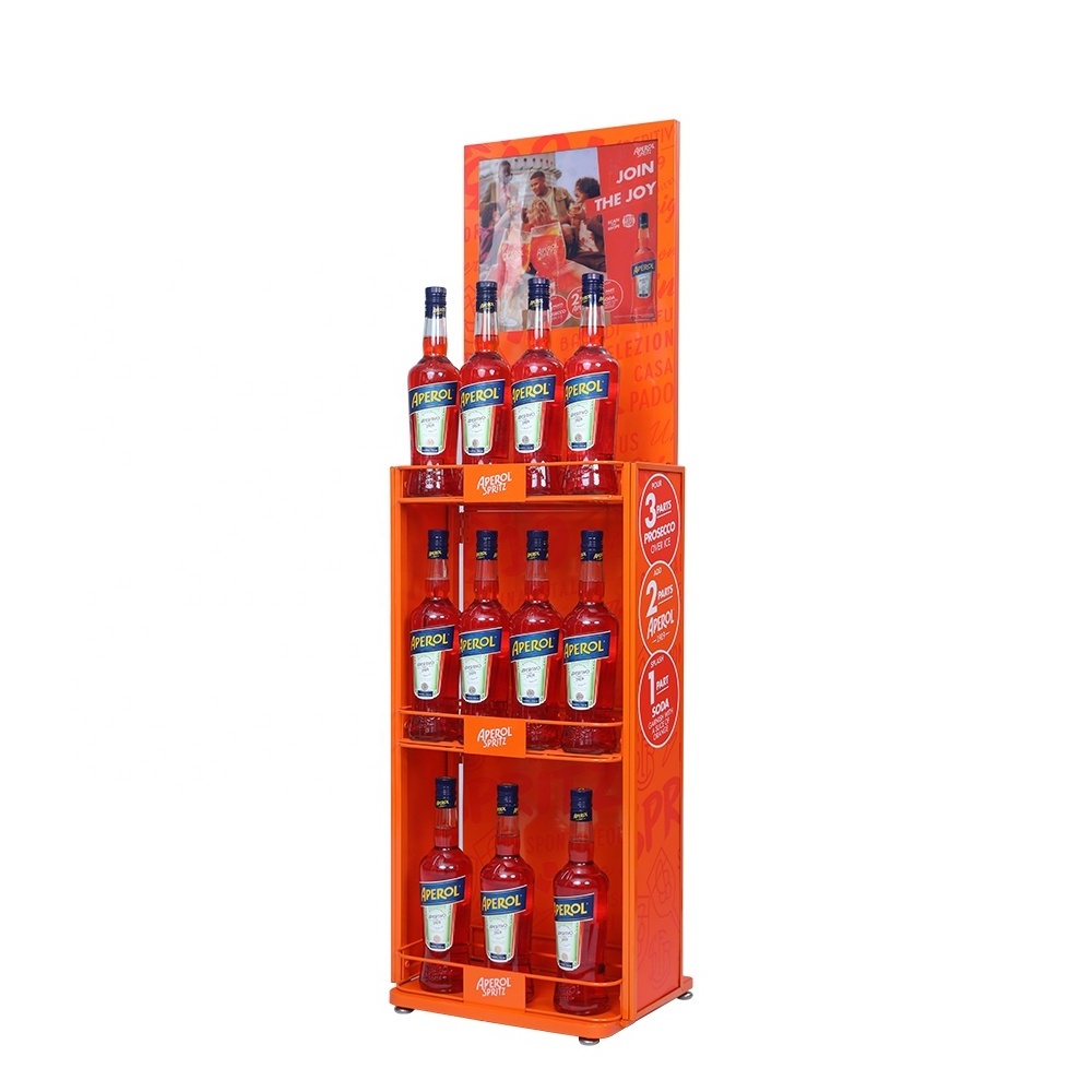 liquor store pop wood wine glass display unit