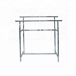 Custom double rail garment hanger stand, portable clothes display racks