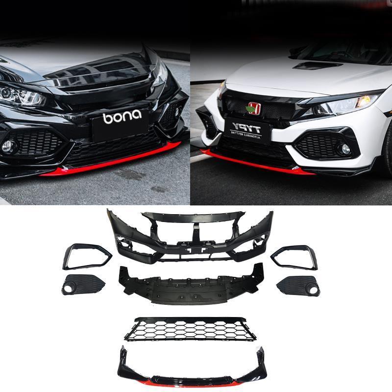 car refit front rear bumper grill bodykit for honda civic body kit 1oth gen hatchback sedan