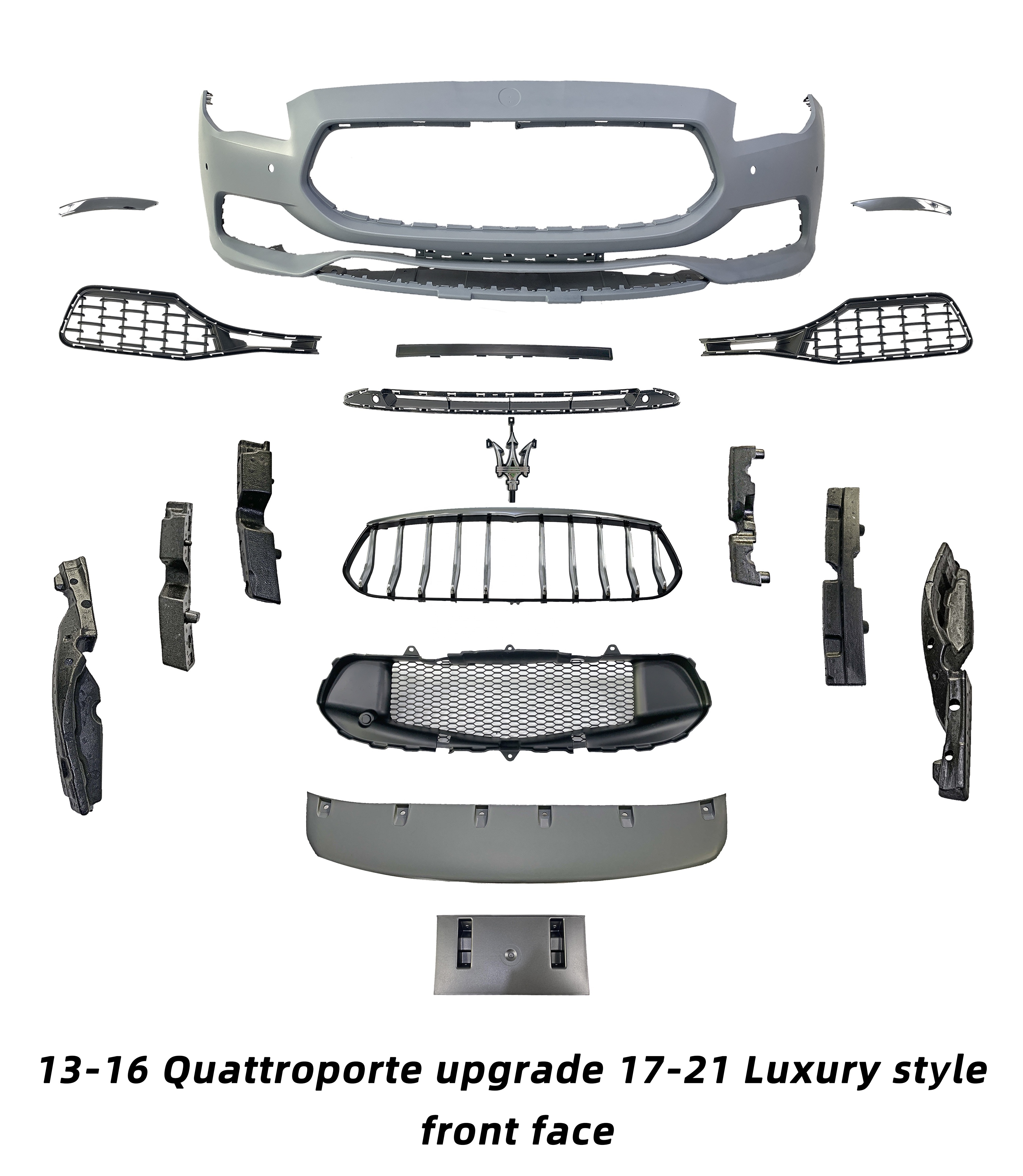 car body kit For 2013-2021 Maserati Quattroporte Bodykit Upgrade 2022 Luxury Car Front Bumper Grille Lip