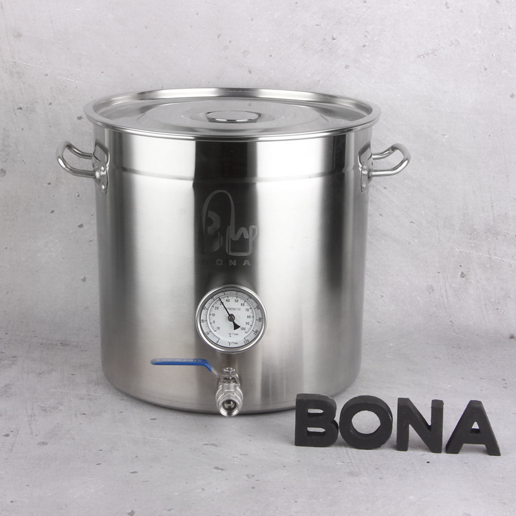 Stainless steel 50l beer home brewery barrel equipment brew boiler pot with hole of chiller connector and airlock brewing kettle