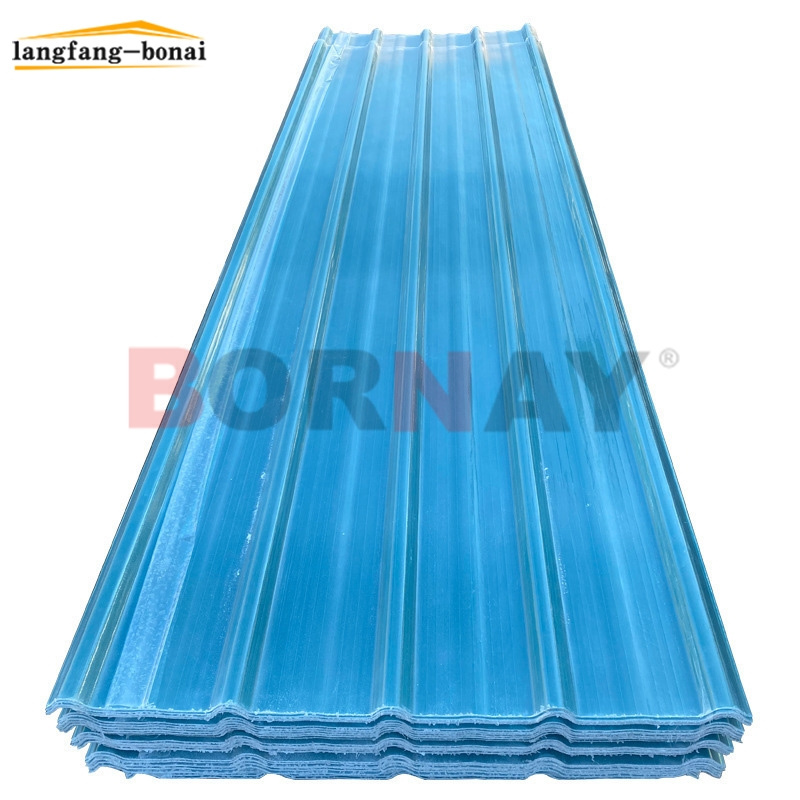 BORNAY Modern Design Impact-Resistant Transparent FRP Roof Sheet PVC and UPVC Corrugated Fiberglass Roofing Panels for House