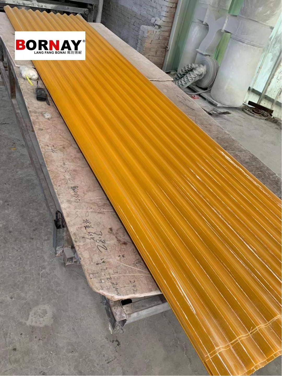 BORNAY Impact Resistance FRP Transparent Roof Sheet for House PVC Roof Tile Corrugated fiberglass roofing panels