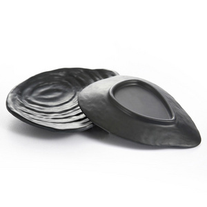 Matt Black Melamine Dinner Plate Set Tup Dish Kitchen Ware Luxury Homeware Food Dispenser Plates