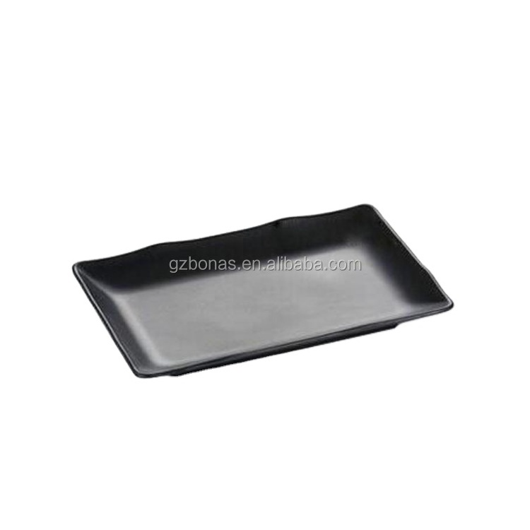 Black melamine tableware plate, kitchen melamine plate, melamine charger plates