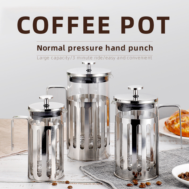 Classical Stainless Steel High Borosilicate Glass Coffee Maker French Press