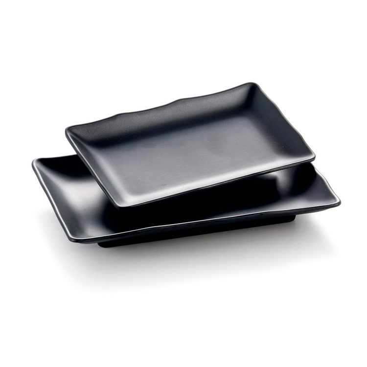 Black melamine tableware plate, kitchen melamine plate, melamine charger plates