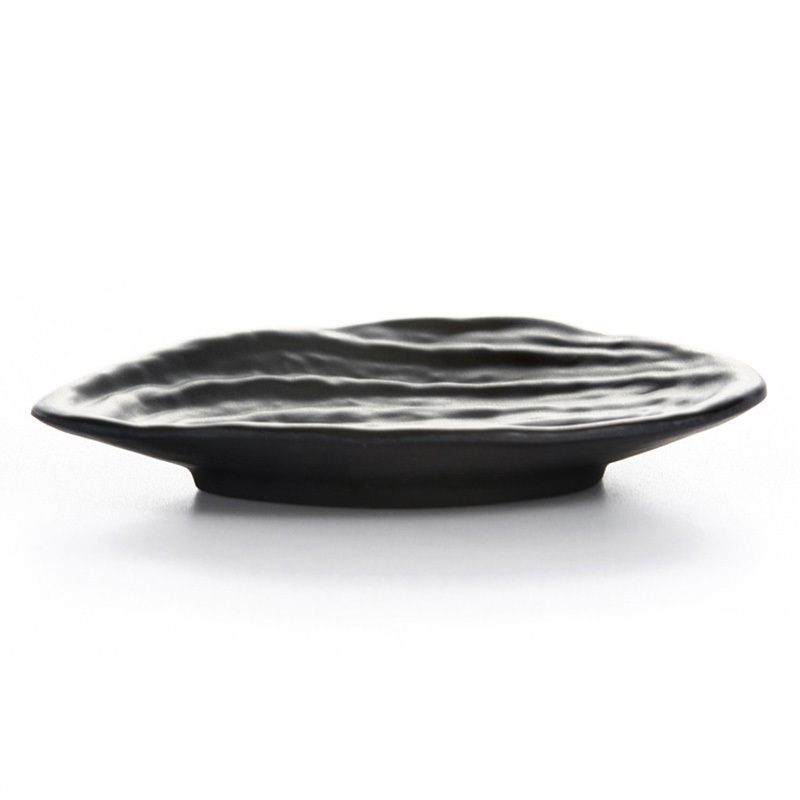 Matt Black Melamine Dinner Plate Set Tup Dish Kitchen Ware Luxury Homeware Food Dispenser Plates