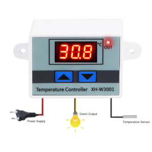 W3001 Digital Temperature Microcomputer Thermostat 12V/24V/110V-220V with Probe Heat Cool Temp Thermostat Control Switch