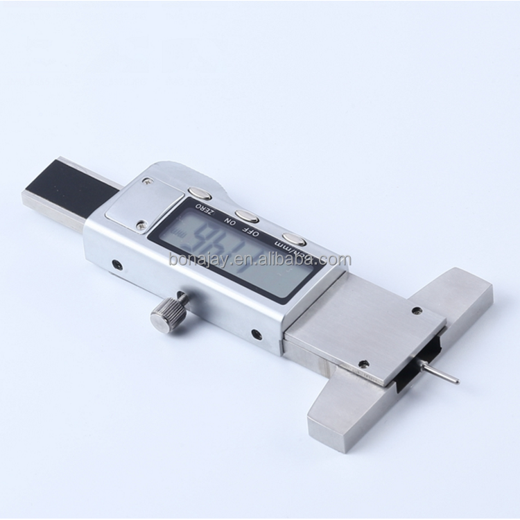 LCD Stainless Steel Digital Tread Depth Gauge 0.01mm Tyre Tread Depth Gauge Caliper Tread Ruler Metric/inch Interchange 0-25mm