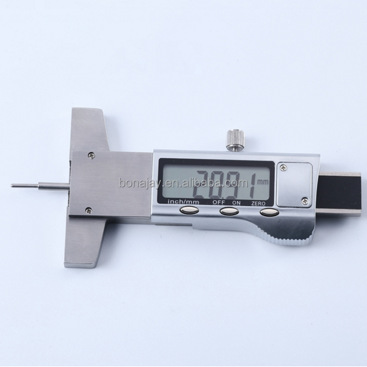 LCD Stainless Steel Digital Tread Depth Gauge 0.01mm Tyre Tread Depth Gauge Caliper Tread Ruler Metric/inch Interchange 0-25mm