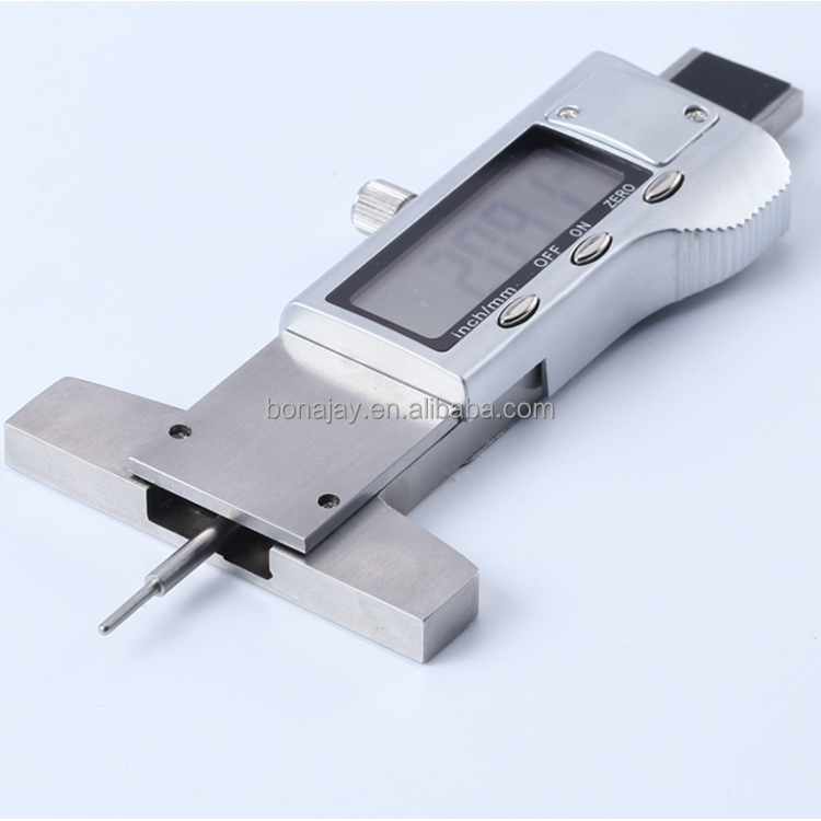 LCD Stainless Steel Digital Tread Depth Gauge 0.01mm Tyre Tread Depth Gauge Caliper Tread Ruler Metric/inch Interchange 0-25mm