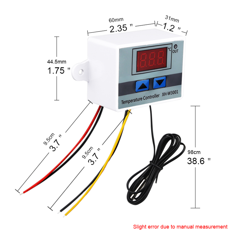 W3001 Digital Temperature Microcomputer Thermostat 12V/24V/110V-220V with Probe Heat Cool Temp Thermostat Control Switch