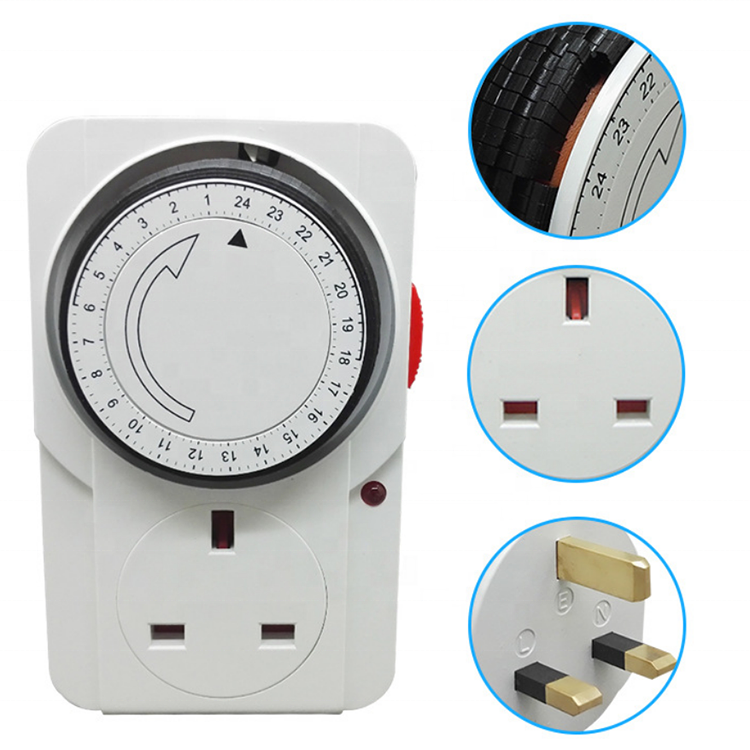 24 Hour Cyclic Timer Switch Kitchen Timer Outlet Loop Universal Timing Socket Mechanical Timer 230VAC 3680W 16A UK EU CN US Plug