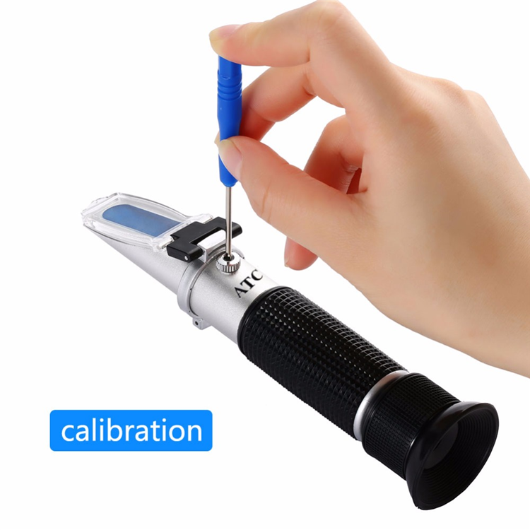 The latest wine 5-in-1 handheld refractometer 5-22% VOL 0~35% Brix 0~150 Oe 0~30 KMW 10-37CNM for  Wine Beer Fruit Juice Brew