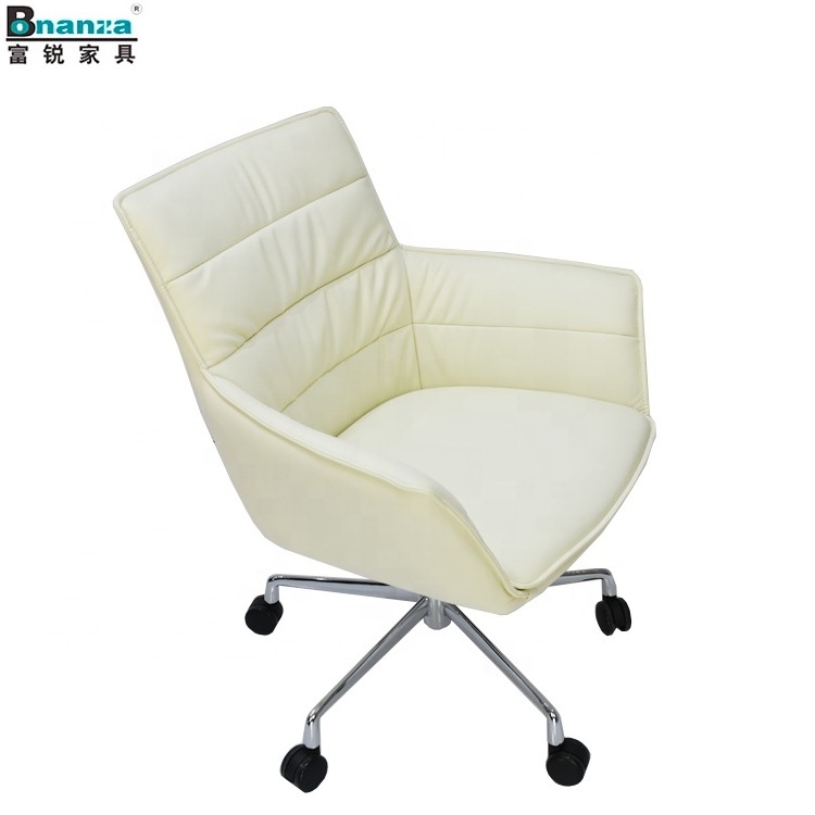 Bonanza new design modern swivel office leather chair with wheels and 5 star alloy base one box per chair good for on line sales