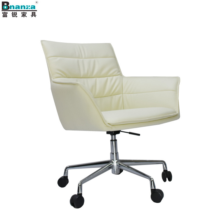 Bonanza new design modern swivel office leather chair with wheels and 5 star alloy base one box per chair good for on line sales