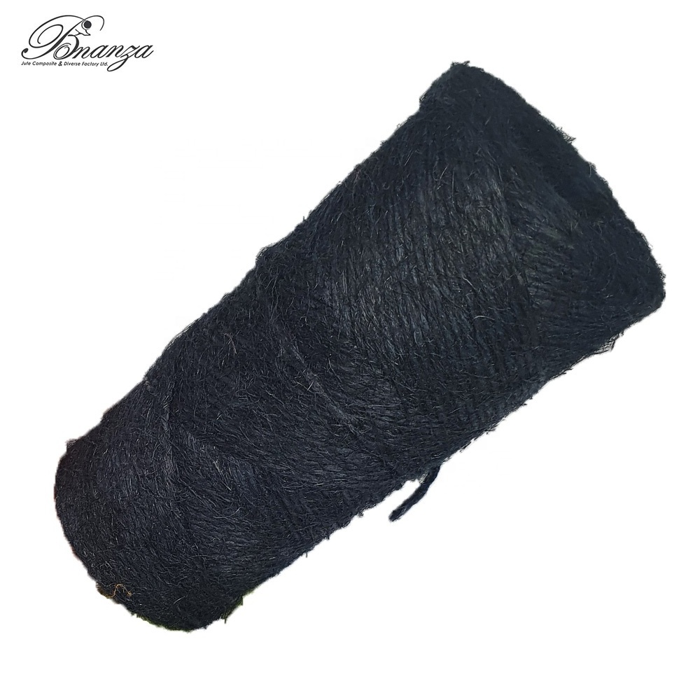 Dyed Dark Black 10 lbs 2 ply Hessian Quality Jute Yarn for Eco Friendly Decorative Items