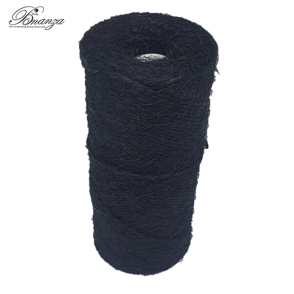 Dyed Dark Black 10 lbs 2 ply Hessian Quality Jute Yarn for Eco Friendly Decorative Items