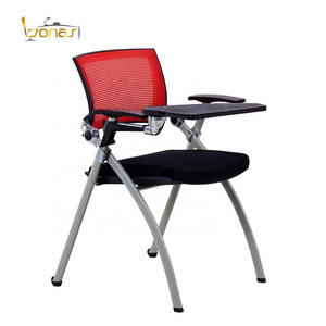 Top quality library reading chair meeting chair with tablet folding chair