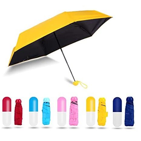 BSBH 5 Fold Umbrella Personal Waterproof Umbrella Small Women Small Gift Ladies Girls Light Compact Pocket Uv Capsule Umbrella