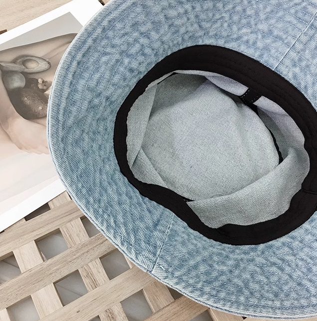 BSBH Wholesale Women's Hats Winter Blank Designer Plain Blue Winter Hats Unisex Washed Custom Denim Jean Bucket Hat