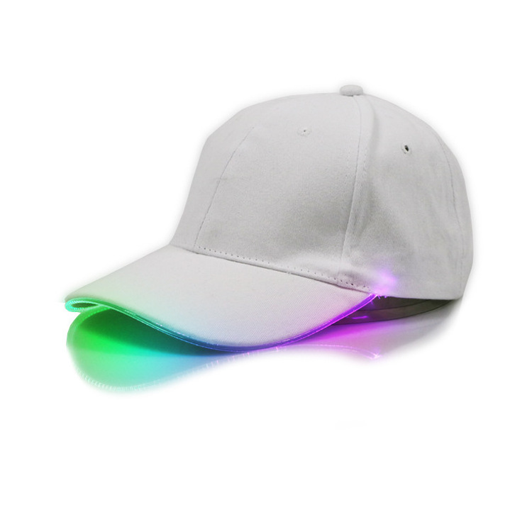 BSBH Customized Printing Cotton Led Hat Lighted Glow Caps Flashing Luminous Baseball Led Cap