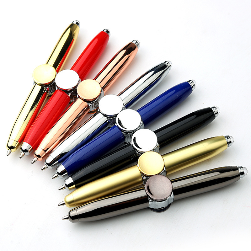 BSBH Luxury Metal Pen Stress Reduce Custom Metal Pen Anti Stress Anxiety Infinity Fidget Spinner Pen With Led Light