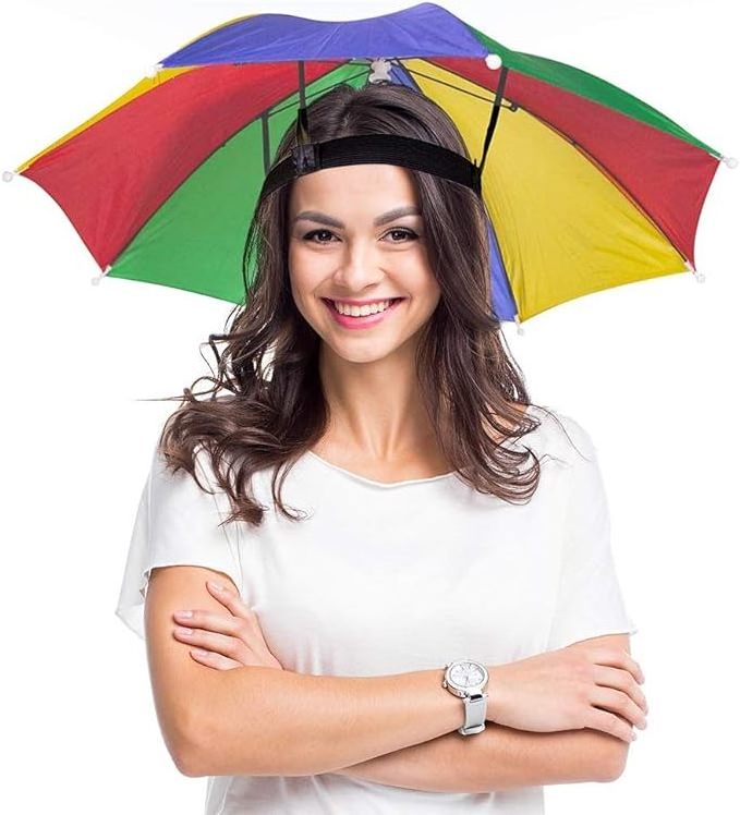 BSBH 2024 Custom Hat Umbrella Article Head Umbrella Kids Adult Multicolor Foldable Head Umbrella With Country Flag