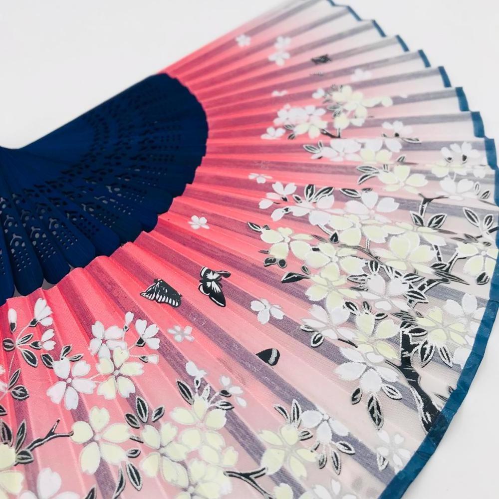 21 CM chinese customised bamboo silk fabric tai chi kung fu hand folding fan with new design printing