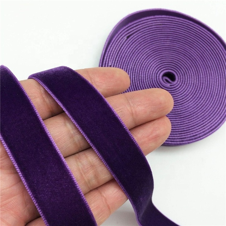 Double Sided Stretch Velvet Elastic Ribbon Polyester Velvet Ribbon