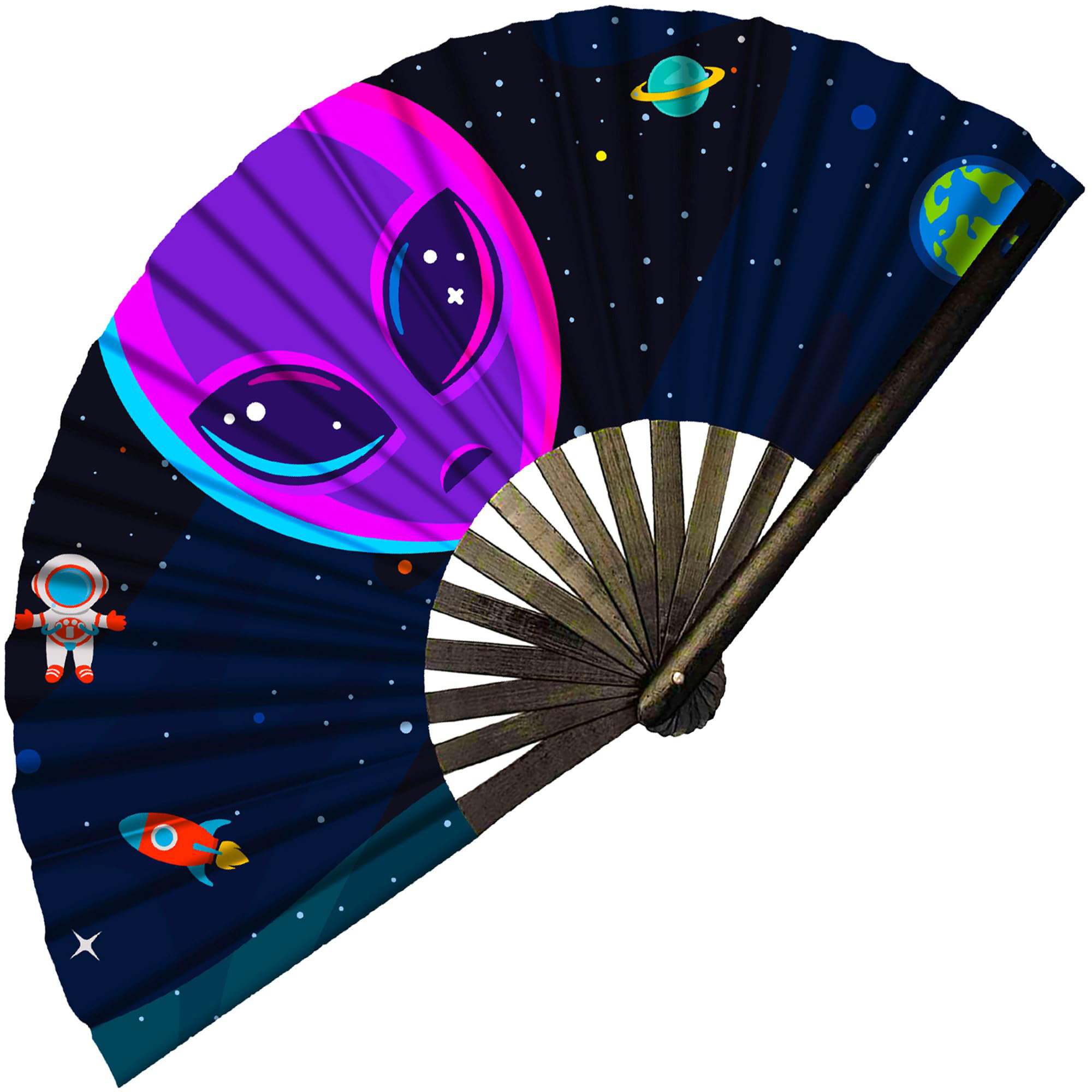 Slay Clack Fan Large Folding Fan for Raves, Halloween, Burlesque, Rainbow Outfits for Women & Festival Accessories