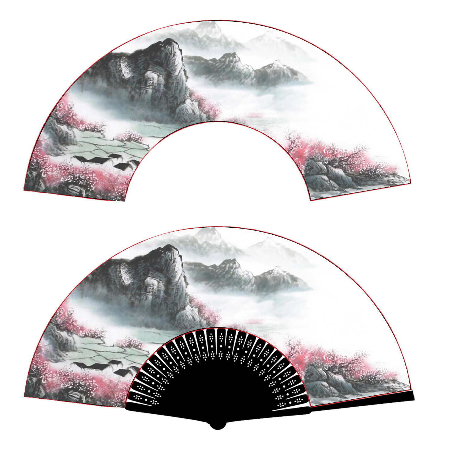 Portable Japanese Chinese Folding Silk Hand Held Mini Fan with Bamboo Ribs for Dancing Wedding Party