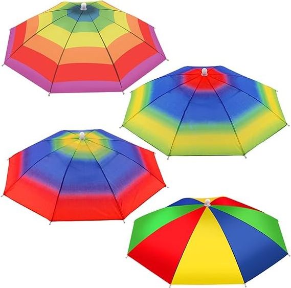 BSBH 2024 Custom Hat Umbrella Article Head Umbrella Kids Adult Multicolor Foldable Head Umbrella With Country Flag