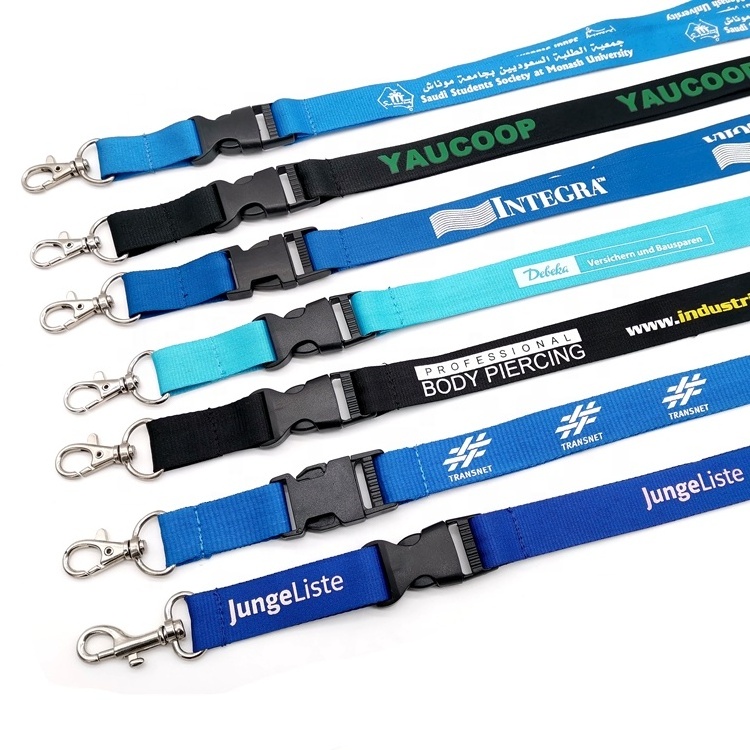 Top Quality Customized Sublimation Breakaway Polyester Neck Lanyards With Badge Holders