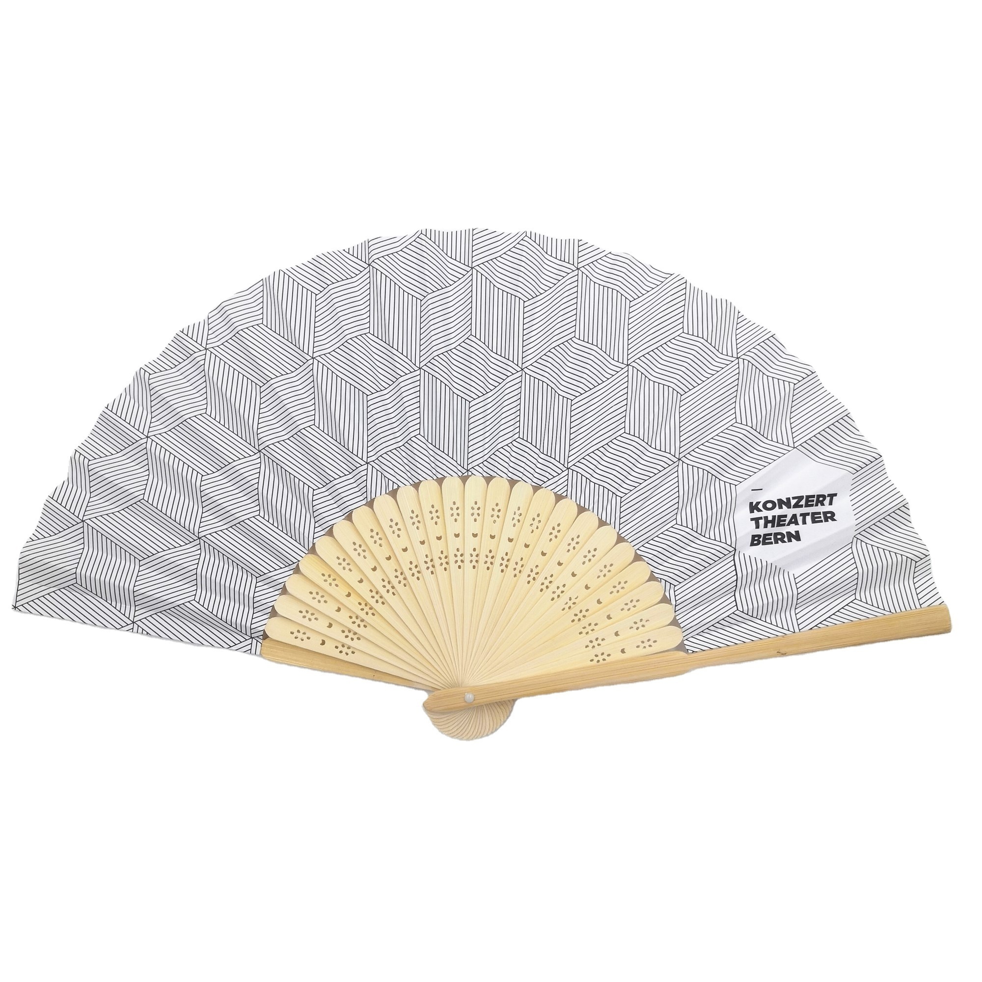 White Handheld Fan Paper Folding Fan Personalized Bamboo Paper Fan