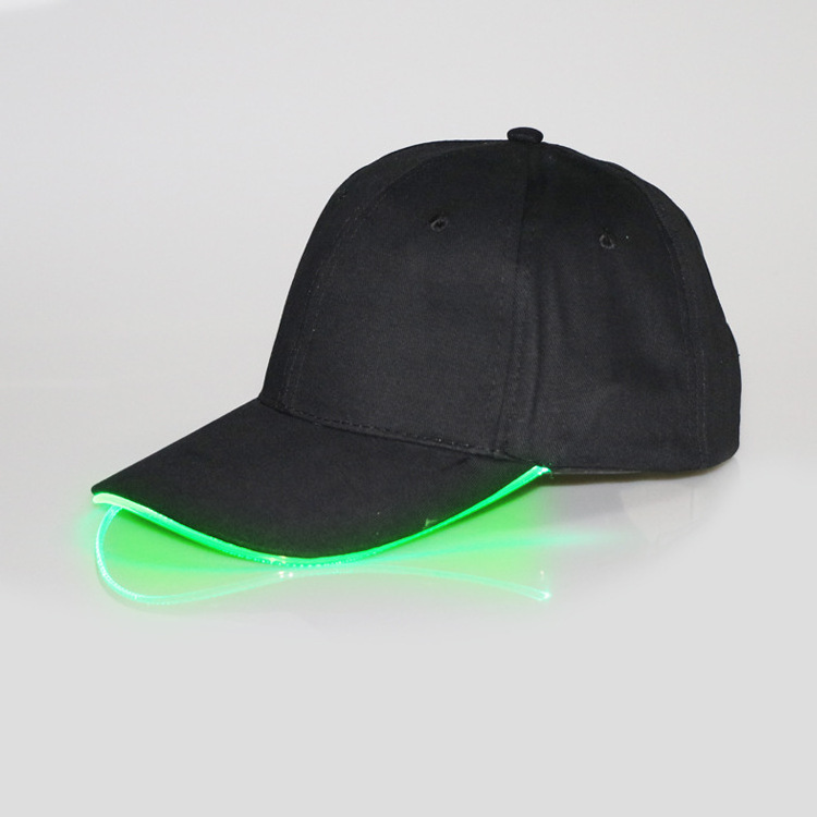 BSBH Customized Printing Cotton Led Hat Lighted Glow Caps Flashing Luminous Baseball Led Cap