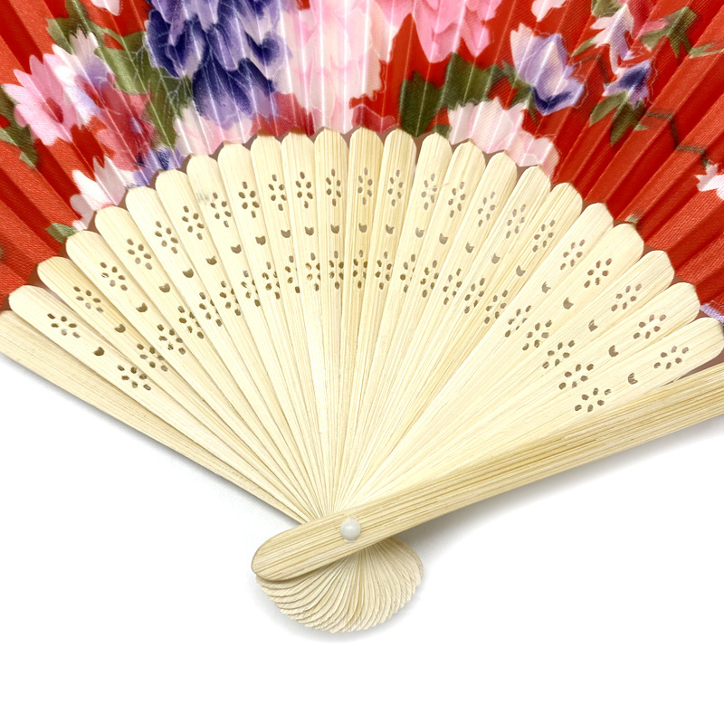 DIY Folding fan Low Moq custom logo wedding Promotion High quality Hand Fan Chinese Bamboo rib customized logo silk fan