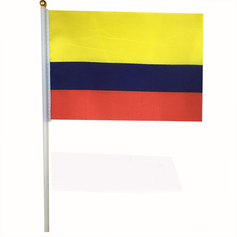 Factory Direct Sales Custom Hand Flags With Hand Pole Polyester Banner Custom Stick Flag Personalized Hand Held Waving