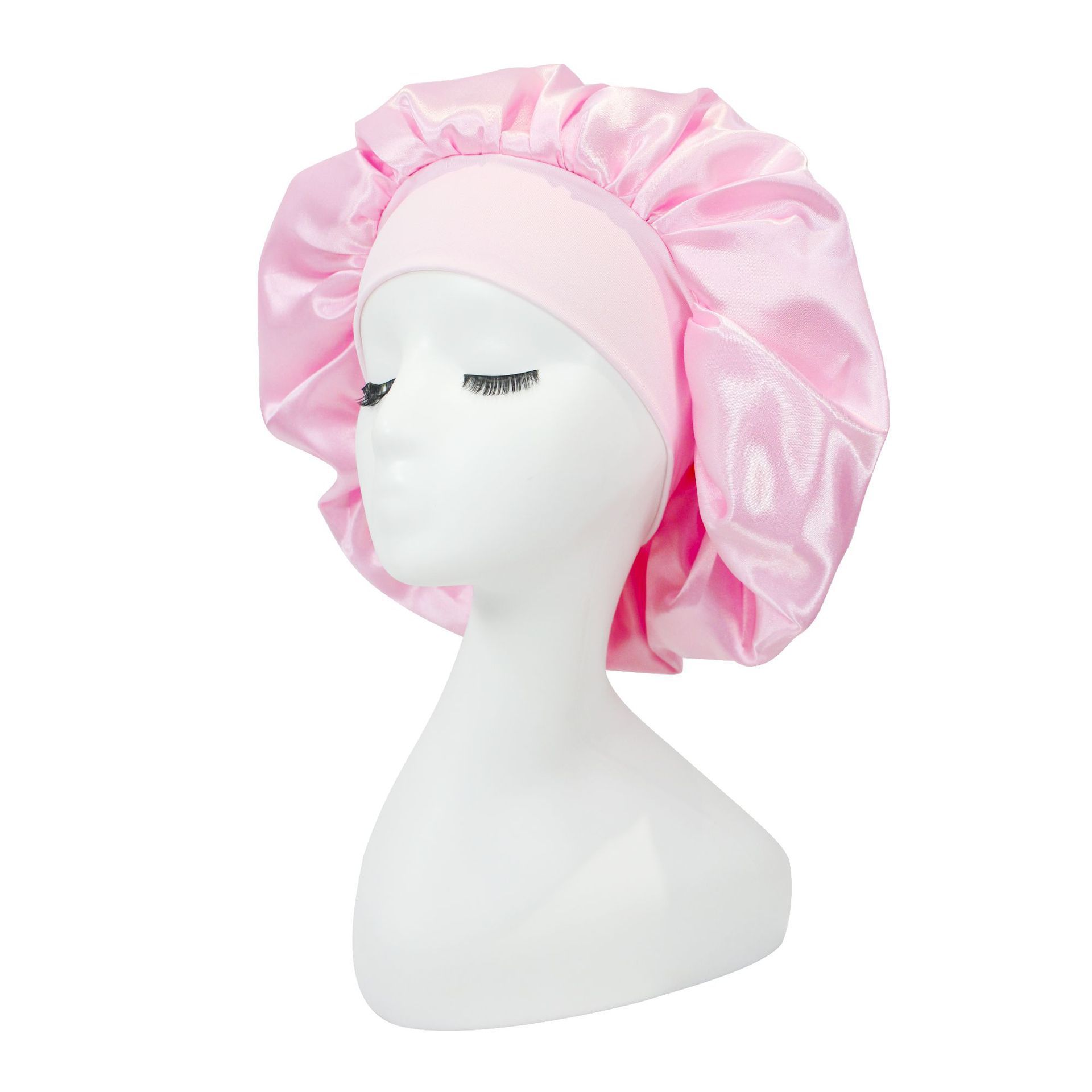 Luxury Custom Reversable Double Layer Drawstring Hair Cap Satin Silk Designer Bonnets with Logo