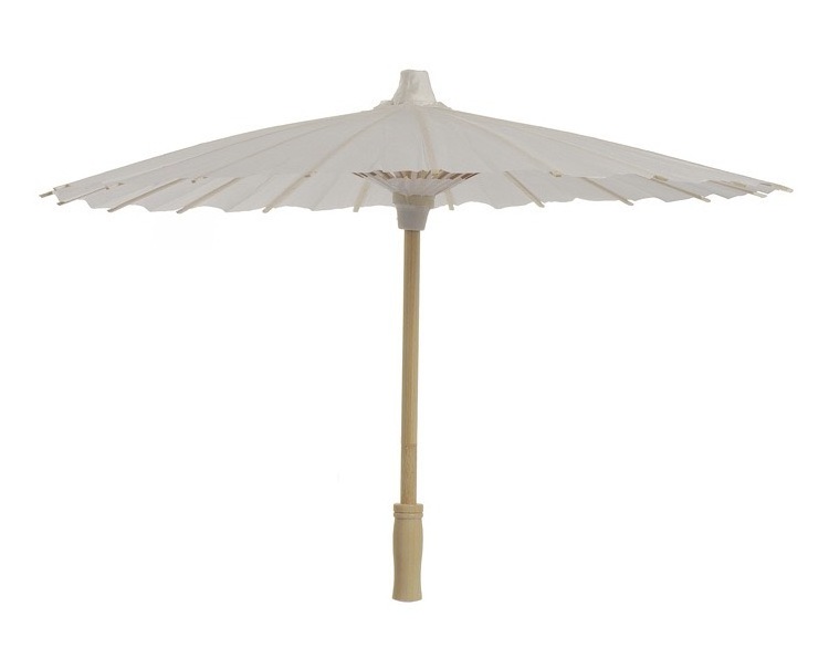 Craft Gifts Paper Umbrellas Customization DIY Handmade Drawing Blank Wooden Handle Paper Umbrella for wedding